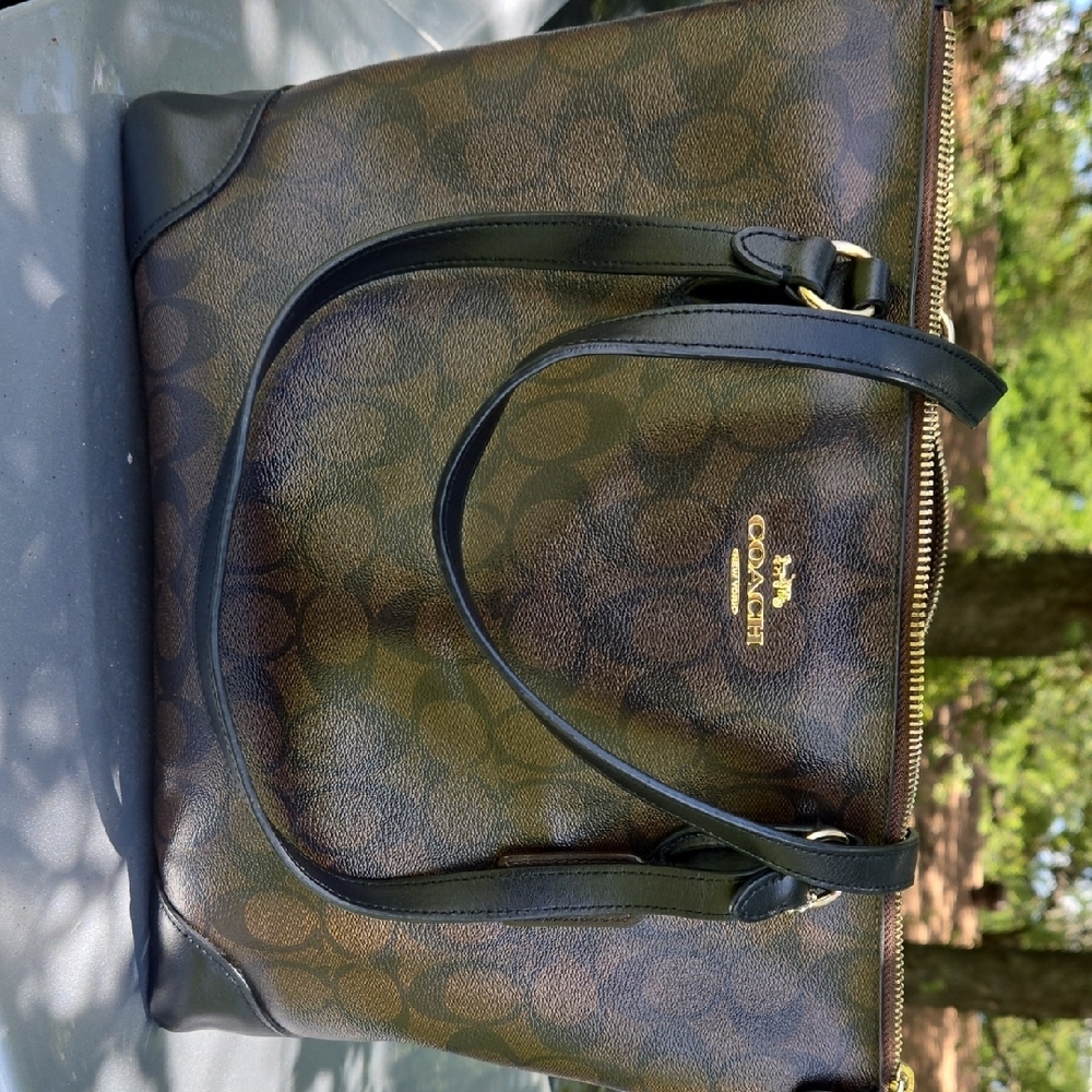 Coach Brown and Black Tote Bag